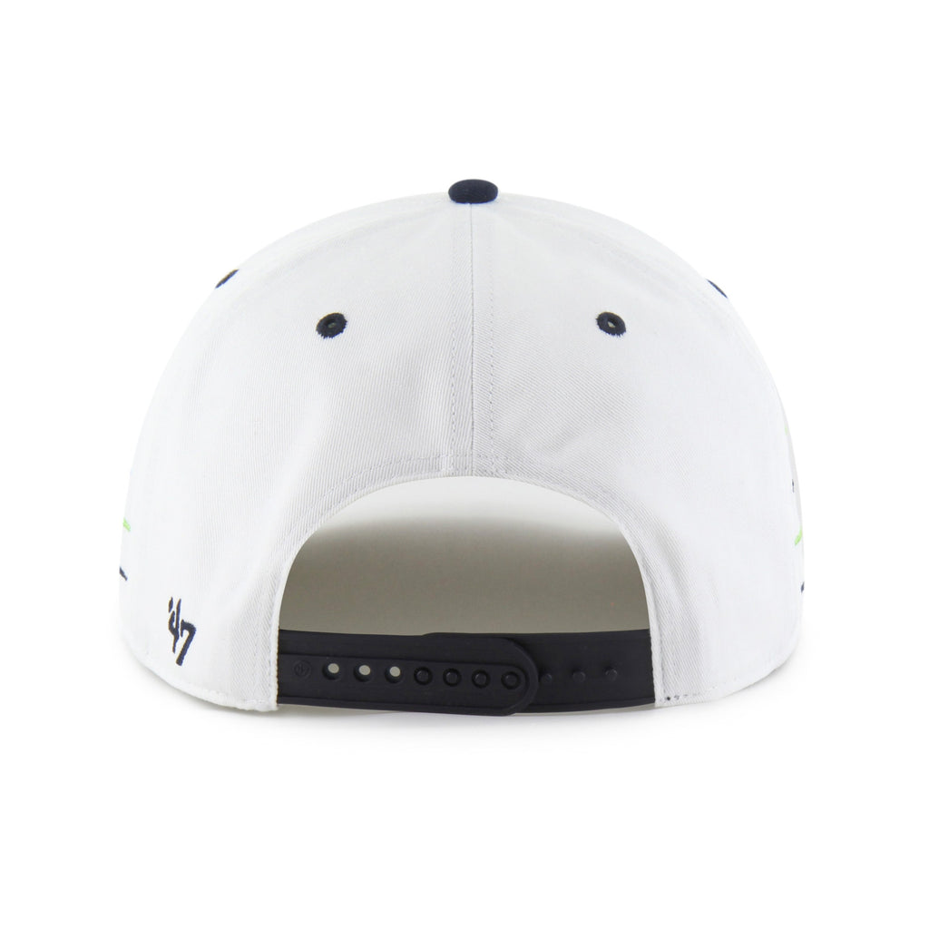 Seattle Seahawks NFL 47 Brand Men White Diamond Hitch Snapback Hat product image 2, provided for visual reference and