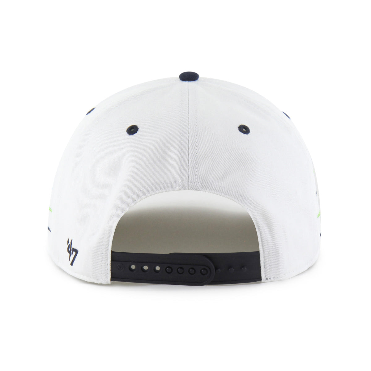 Seattle Seahawks NFL 47 Brand Men White Diamond Hitch Snapback Hat product image 2, provided for visual reference and