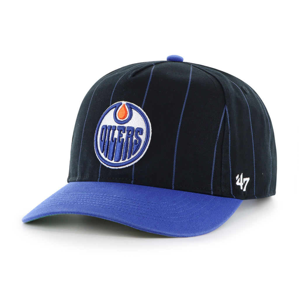 Edmonton Oilers NHL 47 Brand Men Navy Pinstripe Hitch Adjustable Hat product image 3, provided for visual reference and
