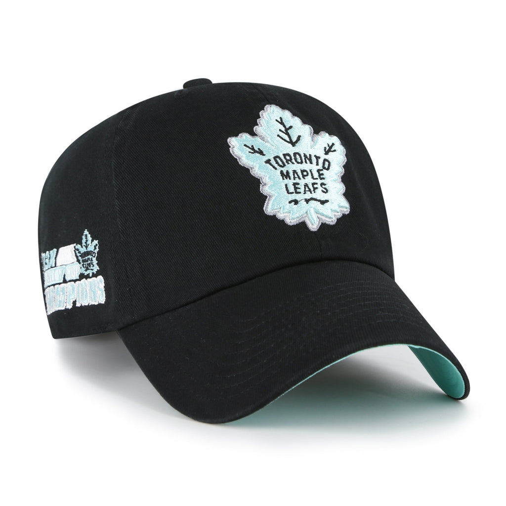 Toronto Maple Leafs NHL 47 Brand Men Black Mint Double Under Clean Up Adjustable Hat product image 1, provided for visual