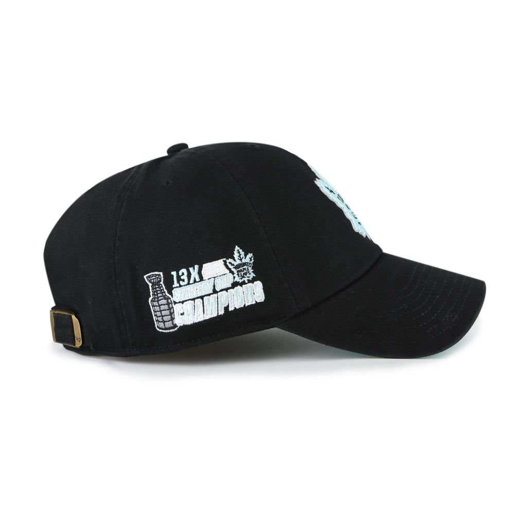 Toronto Maple Leafs NHL 47 Brand Men Black Mint Double Under Clean Up Adjustable Hat product image 2, provided for visual