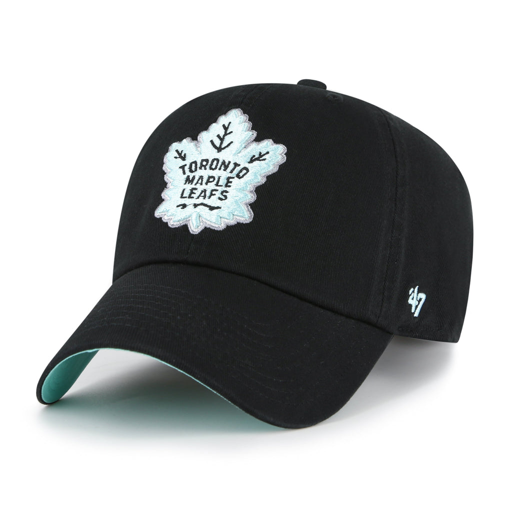 Toronto Maple Leafs NHL 47 Brand Men Black Mint Double Under Clean Up Adjustable Hat product image 4, provided for visual