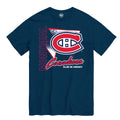 Montreal Canadiens NHL 47 Brand Men Navy Side Arm T-Shirt product image 1, provided for visual reference and product detail
